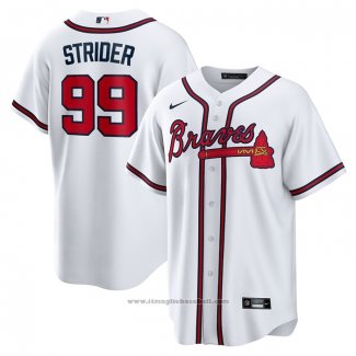 Maglia Baseball Uomo Atlanta Braves Spencer Strider Replica Bianco