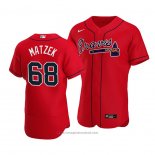 Maglia Baseball Uomo Atlanta Braves Tyler Matzek Alternato Autentico Rosso