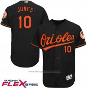 Maglia Baseball Uomo Baltimore Orioles 10 Adam Jones Autentico Collection Nero Flex Base