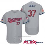 Maglia Baseball Uomo Baltimore Orioles 2017 Stelle E Strisce 37 Dylan Bundy Grigio Flex Base