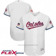 Maglia Baseball Uomo Baltimore Orioles 2017 Stelle E Strisce Bianco Flex Base