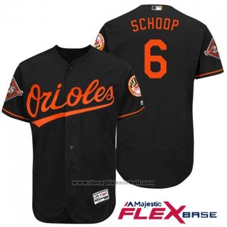 Maglia Baseball Uomo Baltimore Orioles 6 Jonathan Schoop Nero 2017 Flex Base