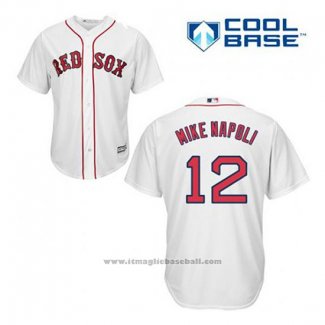 Maglia Baseball Uomo Boston Red Sox 12 Mike Napoli Bianco Home Cool Base