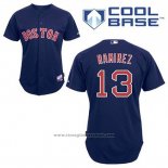 Maglia Baseball Uomo Boston Red Sox 13 Hanley Ramirez Blu Alternato Cool Base