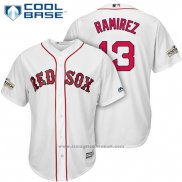 Maglia Baseball Uomo Boston Red Sox 2017 Postseason 13 Hanley Ramirez Bianco Cool Base