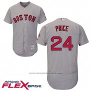 Maglia Baseball Uomo Boston Red Sox 24 David Price Grigio Autentico Collection Flex Base