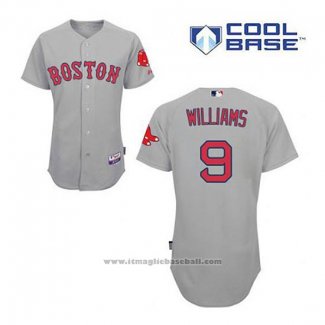 Maglia Baseball Uomo Boston Red Sox 9 Ted Williams Grigio Cool Base