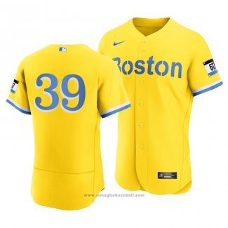 Maglia Baseball Uomo Boston Red Sox Christian Arroyo 2021 City Connect Autentico Or