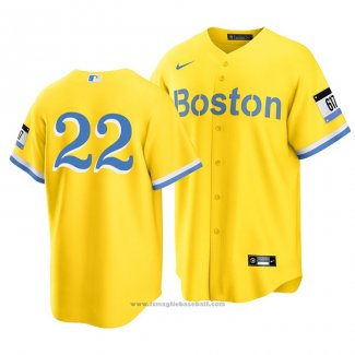 Maglia Baseball Uomo Boston Red Sox Danny Santana 2021 City Connect Replica Or