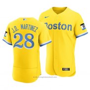 Maglia Baseball Uomo Boston Red Sox J.d. Martinez Autentico Road Grigio