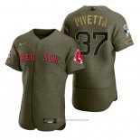 Maglia Baseball Uomo Boston Red Sox Nick Pivetta Camouflage Digitale Verde 2021 Salute To Service