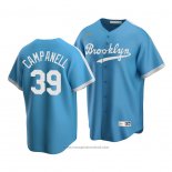 Maglia Baseball Uomo Brooklyn Los Angeles Dodgers Light Blue Roy Campanella Cooperstown Collection Alternato Blu