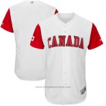 Maglia Baseball Uomo Canada Clasico Mundial de Baseball 2017 Personalizzate Bianco