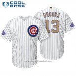 Maglia Baseball Uomo Chicago Cubs 13 Aaron Brooks Bianco Or Cool Base