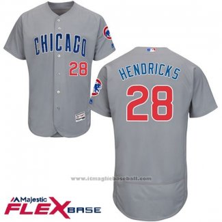 Maglia Baseball Uomo Chicago Cubs 28 Kyle Hendricks Grigio Flex Base