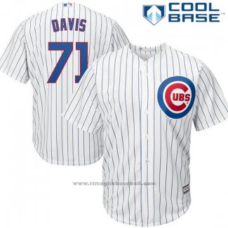 Maglia Baseball Uomo Chicago Cubs 71 Wade Davis Bianco Cool Base