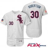 Maglia Baseball Uomo Chicago White Sox 2017 Stelle E Strisce 30 David Robertson Bianco Flex Base