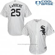 Maglia Baseball Uomo Chicago White Sox 25 Adam Laroche Bianco Aqua Cool Base