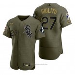 Maglia Baseball Uomo Chicago White Sox Lucas Giolito Camouflage Digitale Verde 2021 Salute To Service