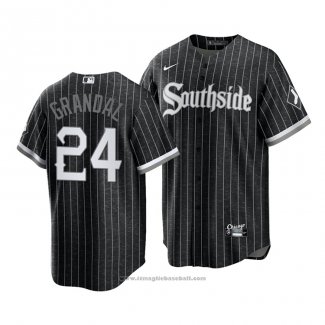 Maglia Baseball Uomo Chicago White Sox Yasmani Grandal 2021 City Connect Replica Nero