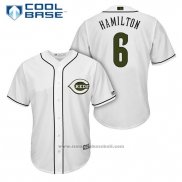 Maglia Baseball Uomo Cincinnati Reds 6 Billy Hamilton Bianco 2018 Alternato Cool Base