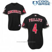 Maglia Baseball Uomo Cincinnati Reds Brandon Phillips 4 Nero Cool Base