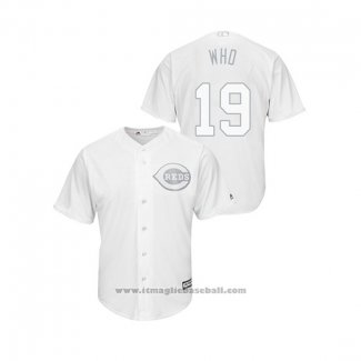 Maglia Baseball Uomo Cincinnati Reds Joey Votto 2019 Players Weekend Who Replica Bianco