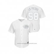 Maglia Baseball Uomo Cincinnati Reds Luis Castillo 2019 Players Weekend La Piedra Replica Bianco