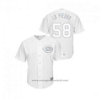 Maglia Baseball Uomo Cincinnati Reds Luis Castillo 2019 Players Weekend La Piedra Replica Bianco