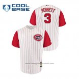 Maglia Baseball Uomo Cincinnati Reds Scooter Gennett Throwback 1961 Cool Base Bianco Rosso