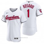 Maglia Baseball Uomo Cleveland Guardians Amed Rosario Autentico Home Bianco