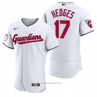 Maglia Baseball Uomo Cleveland Guardians Austin Hedges Autentico Home Bianco