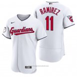 Maglia Baseball Uomo Cleveland Guardians Jose Ramirez Autentico Home Bianco