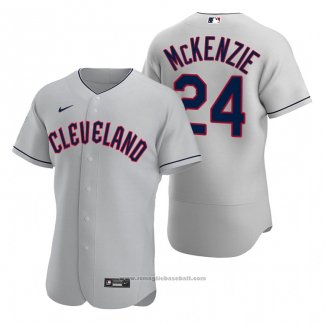 Maglia Baseball Uomo Cleveland Guardians Triston Mckenzie Autentico Road Grigio