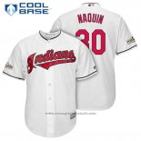 Maglia Baseball Uomo Cleveland Indians 2017 Postseason 30 Tyler Naquin Bianco Cool Base