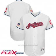 Maglia Baseball Uomo Cleveland Indians 2017 Stelle e Strisce Bianco Flex Base