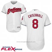 Maglia Baseball Uomo Cleveland Indians 8 Lonnie Chisenhall Bianco Flex Base