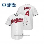 Maglia Baseball Uomo Cleveland Indians Bradley Zimmer 2019 All Star Patch Cool Base Bianco