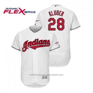 Maglia Baseball Uomo Cleveland Indians Corey Kluber 2019 All Star Patch Flex Base Bianco