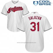 Maglia Baseball Uomo Cleveland Indians Danny Salazar 31 Bianco Autentico Collection Cool Base