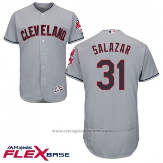 Maglia Baseball Uomo Cleveland Indians Danny Salazar Grigio Autentico Collection Flex Base