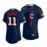 Maglia Baseball Uomo Cleveland Indians Jose Ramirez 2021 All Star Autentico Blu