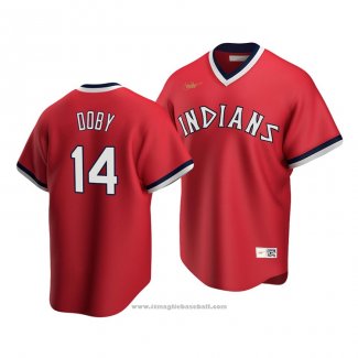 Maglia Baseball Uomo Cleveland Indians Larry Doby Cooperstown Collection Road Rosso