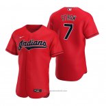 Maglia Baseball Uomo Cleveland Indians Myles Straw Autentico Alternato Rosso