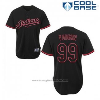 Maglia Baseball Uomo Cleveland Indians Ricky Vaughn 99 Nero Fashion Cool Base