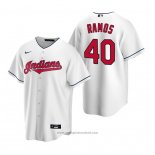 Maglia Baseball Uomo Cleveland Indians Wilson Ramos Replica Home Bianco