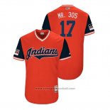 Maglia Baseball Uomo Cleveland Indians Yonder Alonso 2018 LLWS Players Weekend Mr. 305 Rosso
