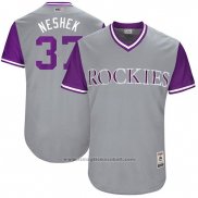 Maglia Baseball Uomo Colorado Rockies 2017 Little League World Series Pat Neshek Grigio