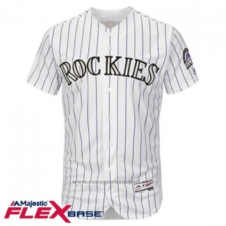 Maglia Baseball Uomo Colorado Rockies Blank Bianco Flex Base Autentico Collection