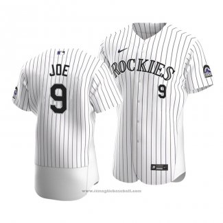 Maglia Baseball Uomo Colorado Rockies Connor Joe Autentico Home Bianco Viola